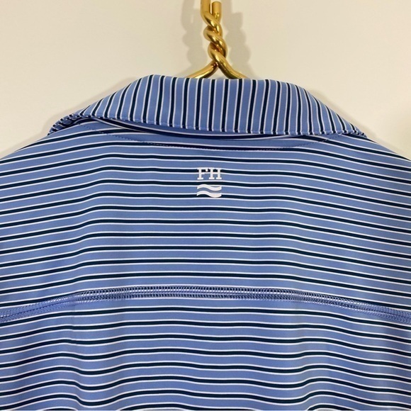 Fair‎ Harbor Mens XL Blue Striped Polo Shirt Performance Fabric Golf Casual - Picture 5 of 9
